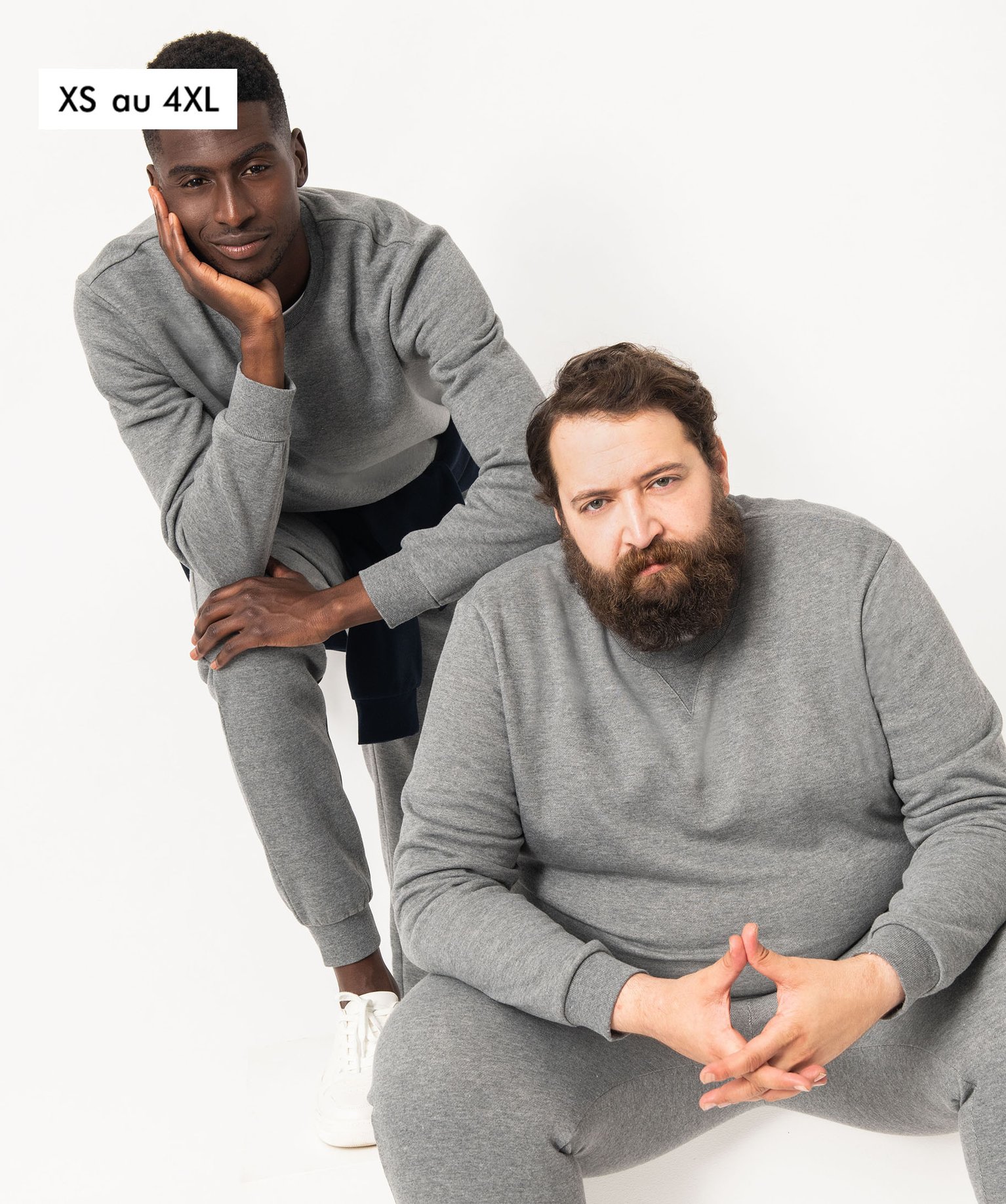 Sweat homme avec intérieur molletonné gris | GEMO
