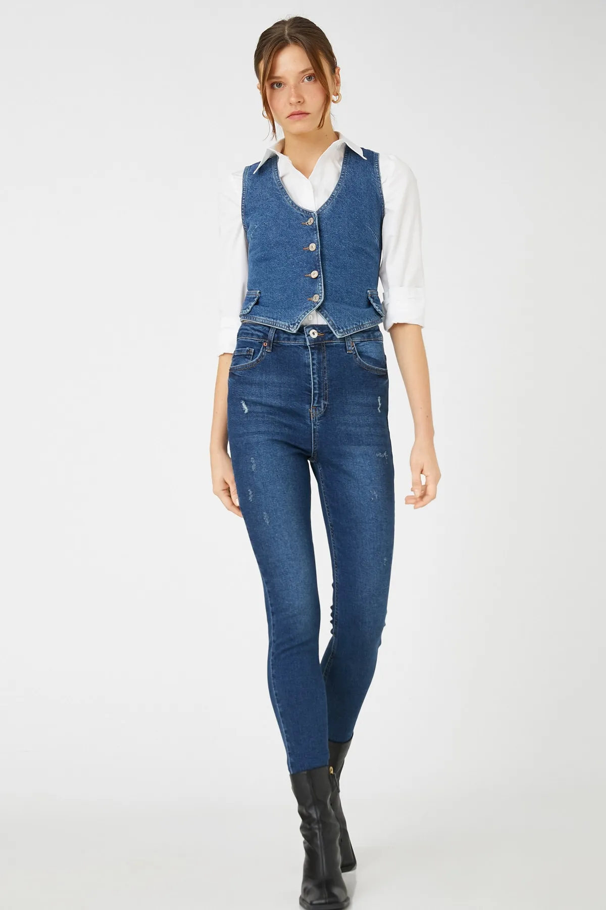 Koton  Dunkle Indigo-Jeans für Damen 3WAL40074MD