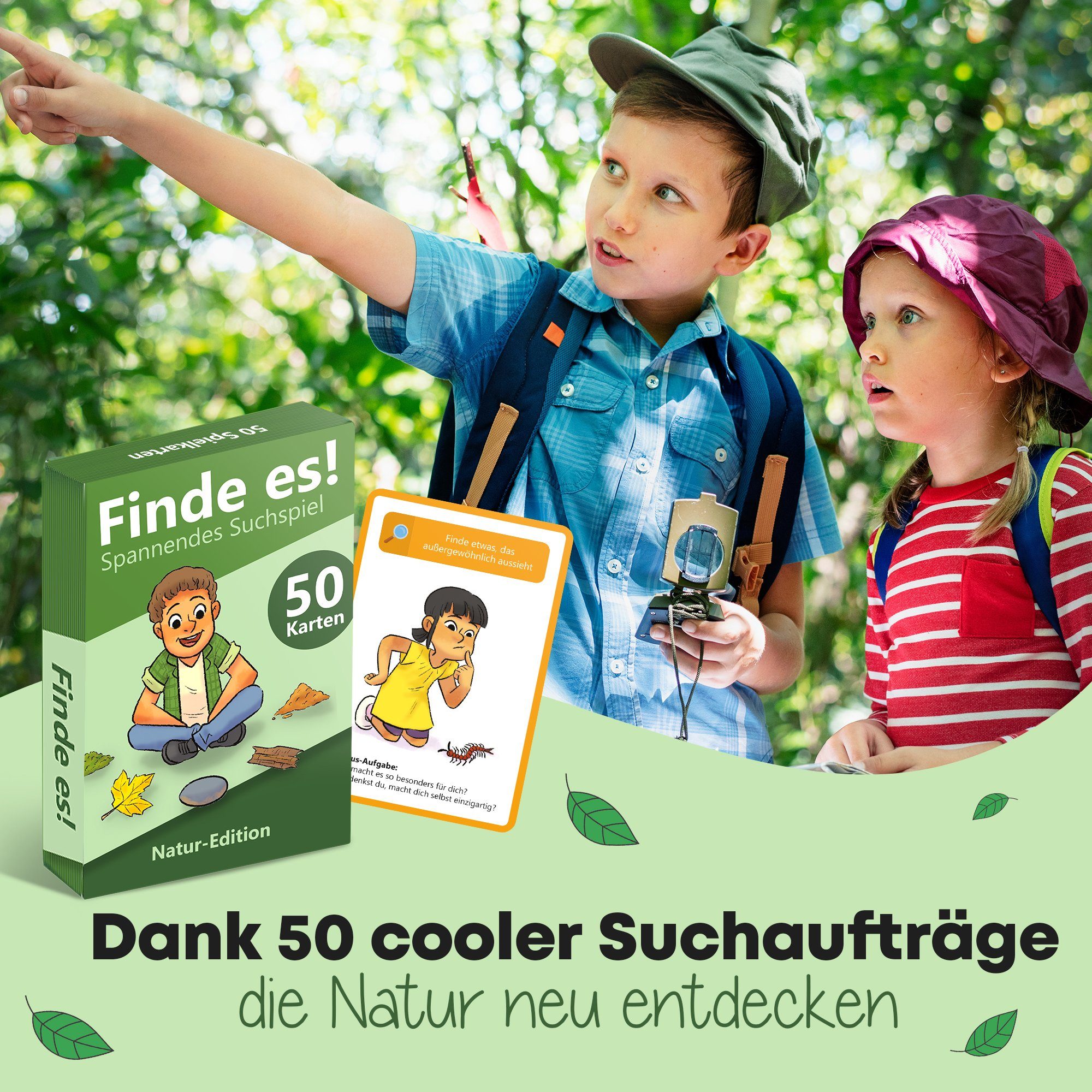 GLÜCKSWOLKE Spiel, Finde es I Deine Umgebung neu entdecken Outdoor & Indoor Schatzsuche für Kinder I Entdecker Spielzeug, Spiele ab 4, 5, 6, 7, 8 Jahre I cooles Geschenk für Mädchen und Junge