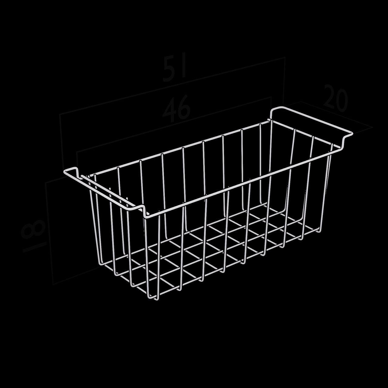 TroniTechnik TroniTechnik® Aufbewahrungskorb 48cmx18cmx20cm, Einlegekorb, Gefrierschrank Organizer
