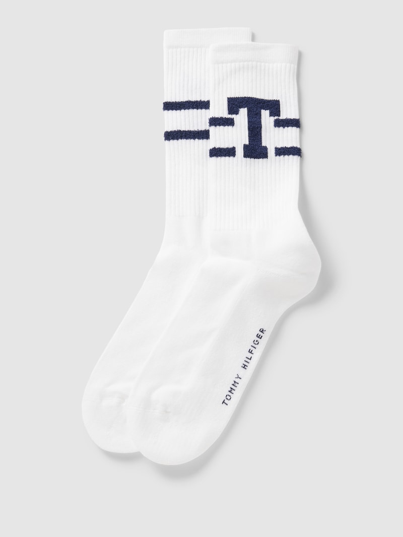 Socken mit Label-Detail Modell 'Sport' im 2er-Pack in weiß