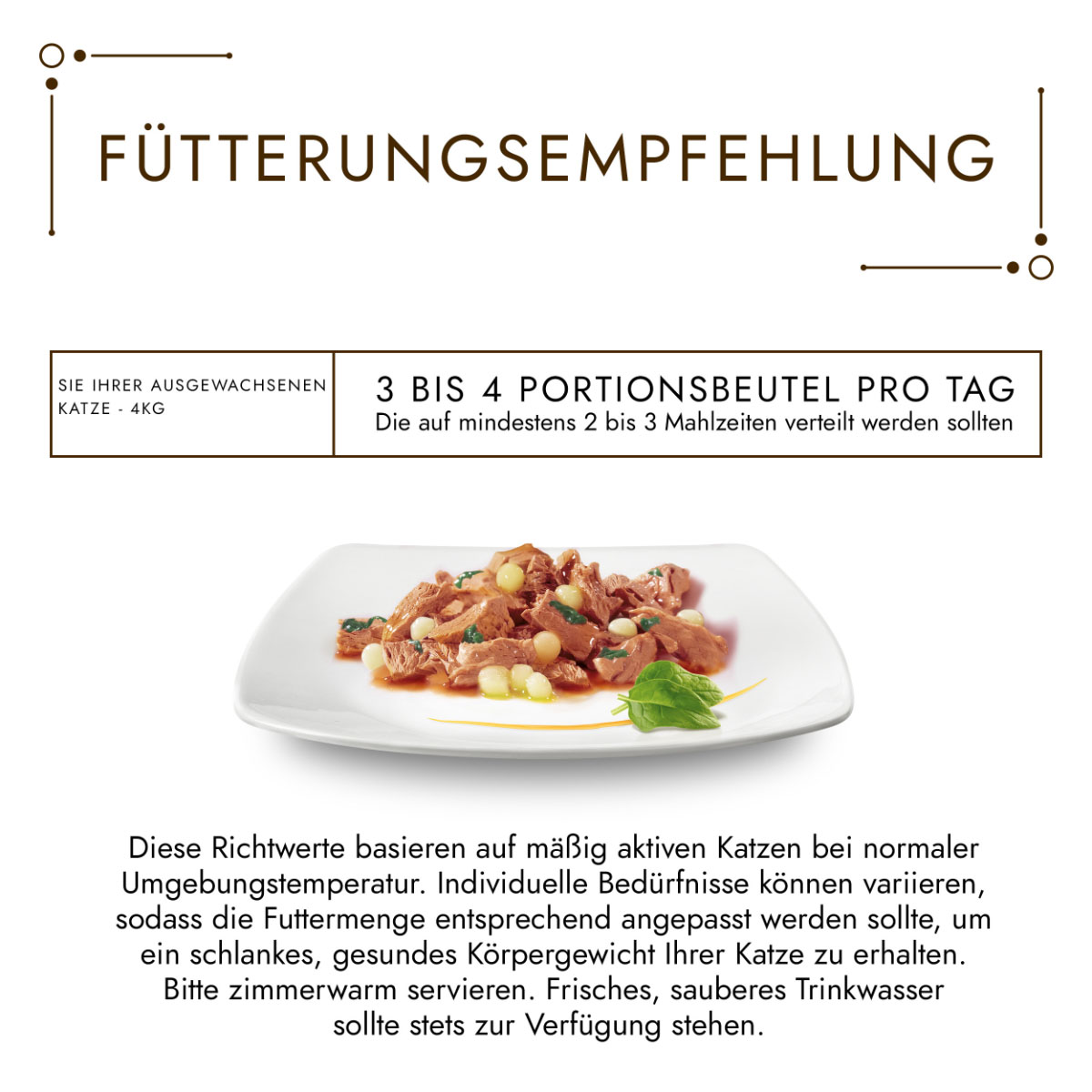 GOURMET A la Carte mit Huhn, Spinat und Pasta-Perlen