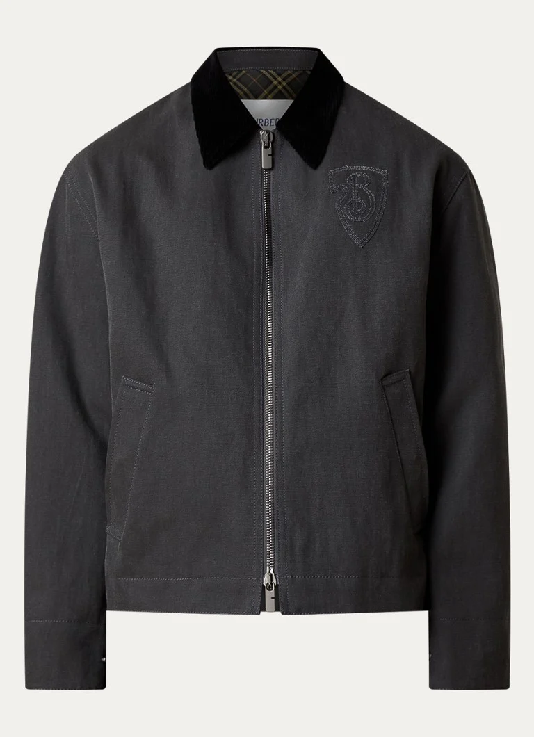 Burberry Denim jacket with logo embroidery and side pockets