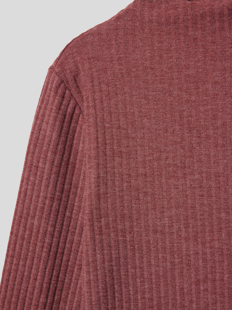Longsleeve im strukturierten Design Modell 'NELLA' in aubergine