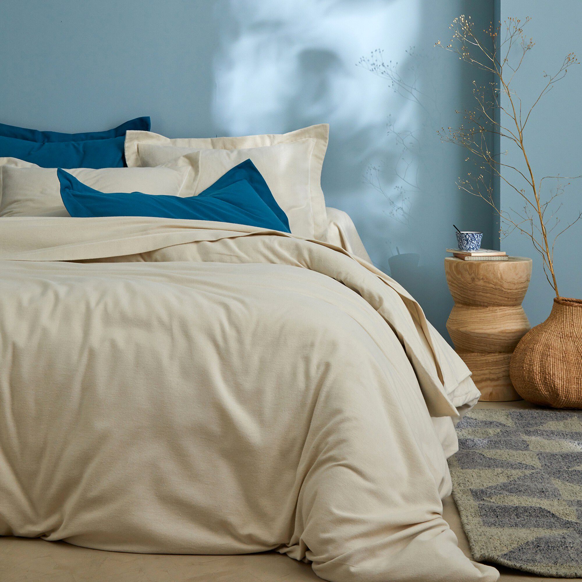 Linge de lit uni flanelle