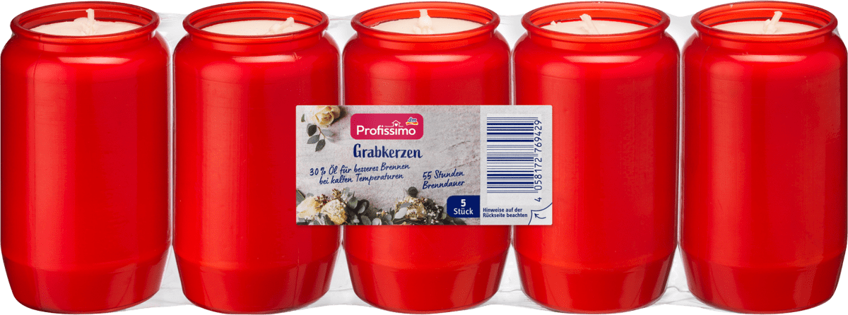 Grabkerze Nr.3 rot, 5 St