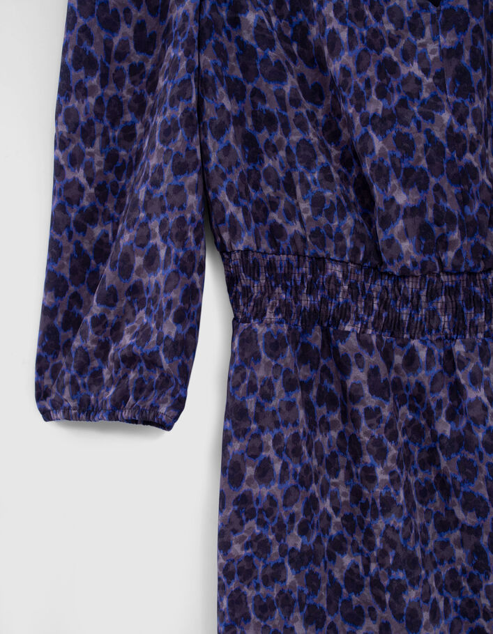 Robe marine recyclée imprimé tachiste Femme