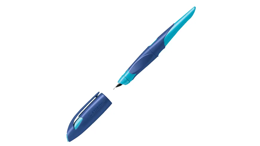 STABILO® Schulfüller EASYbirdy für Rechtshänder inklusive Patrone - Feder A mitternachtsblau/azur