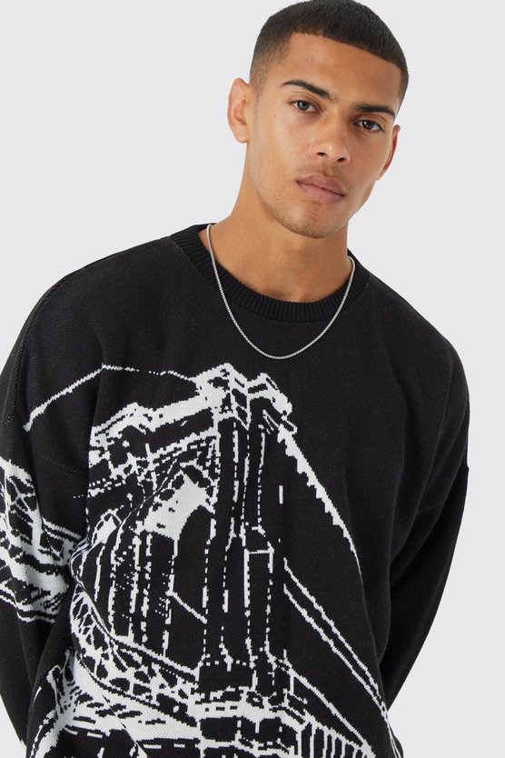 Oversize Pullover mit Print