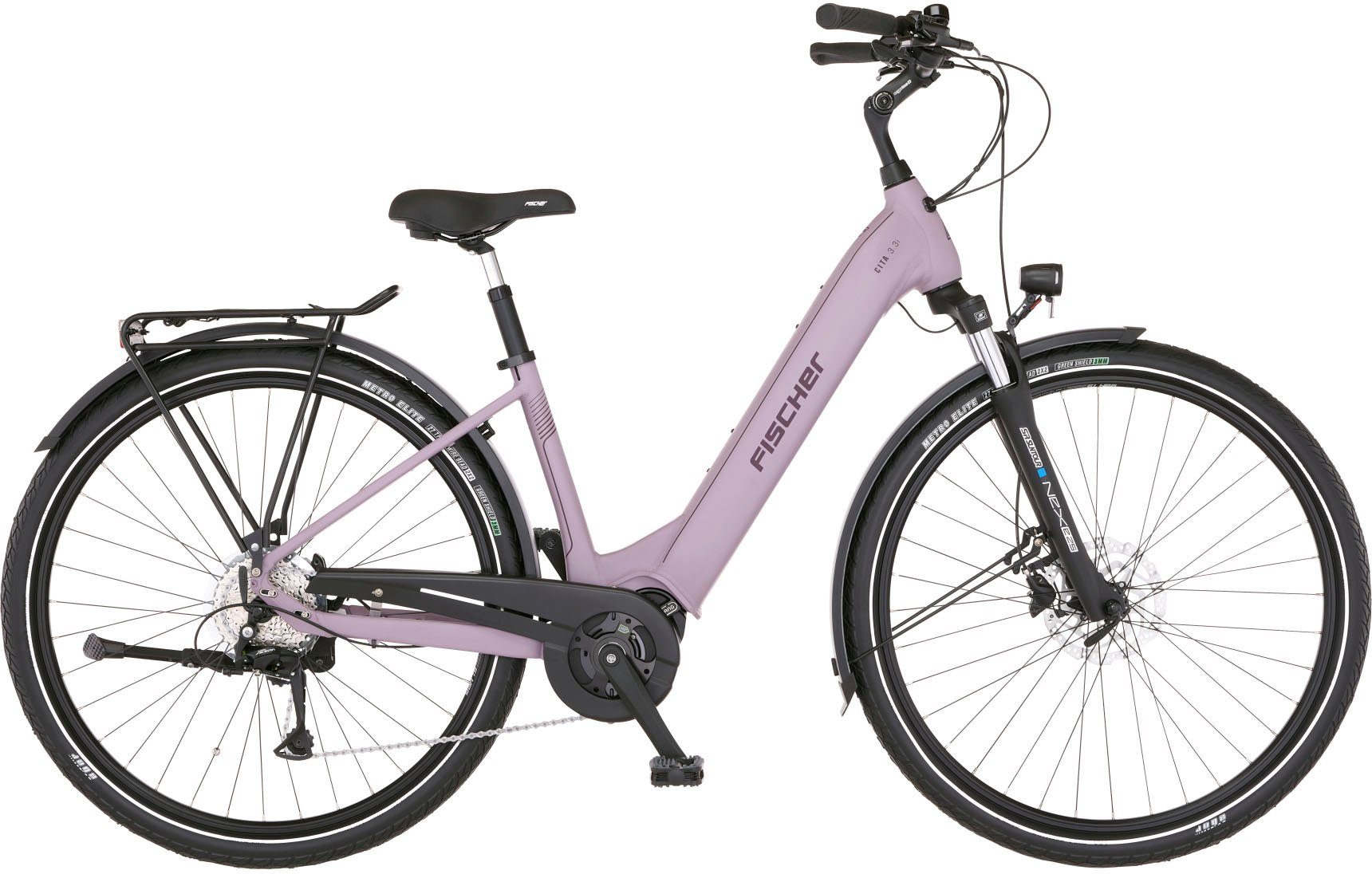 FISCHER Fahrrad E-Bike CITA 3.3I 522, 9 Gang Shimano Nexus Schaltwerk, Kettenschaltung, Mittelmotor, 522 Wh Akku, (Schloss)