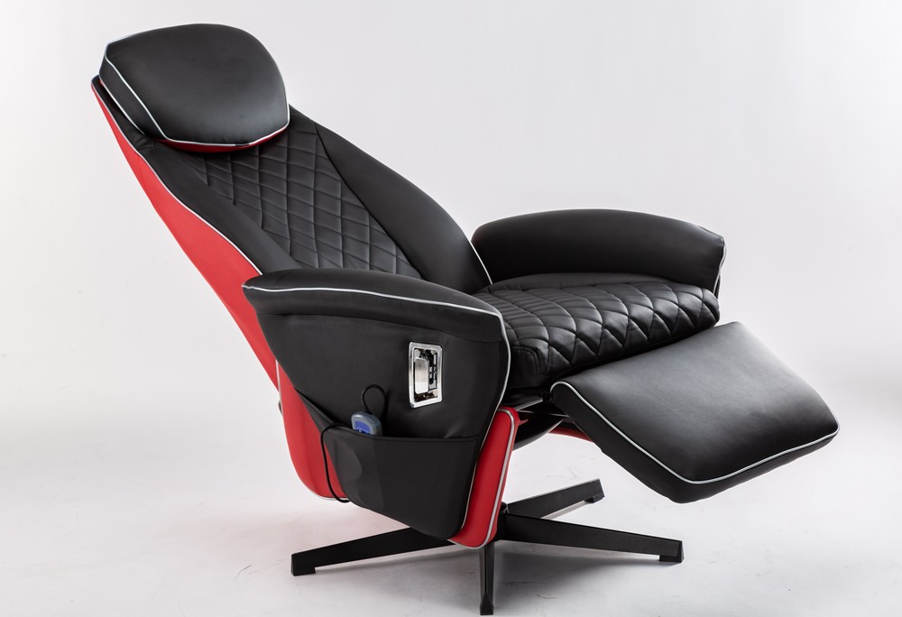 Happy Home Happy Home Elektrischer Massagesessel Relaxsessel HWP09-SCH schwarz/rot Lederoptik