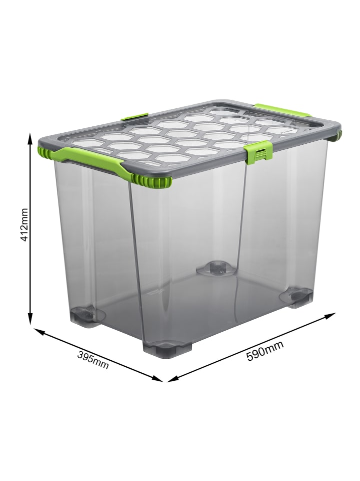 Rotho 3er Set Aufbewahrungsbox mit Deckel 65l EVO Total in Anthrazit tr. günstig kaufen onesize