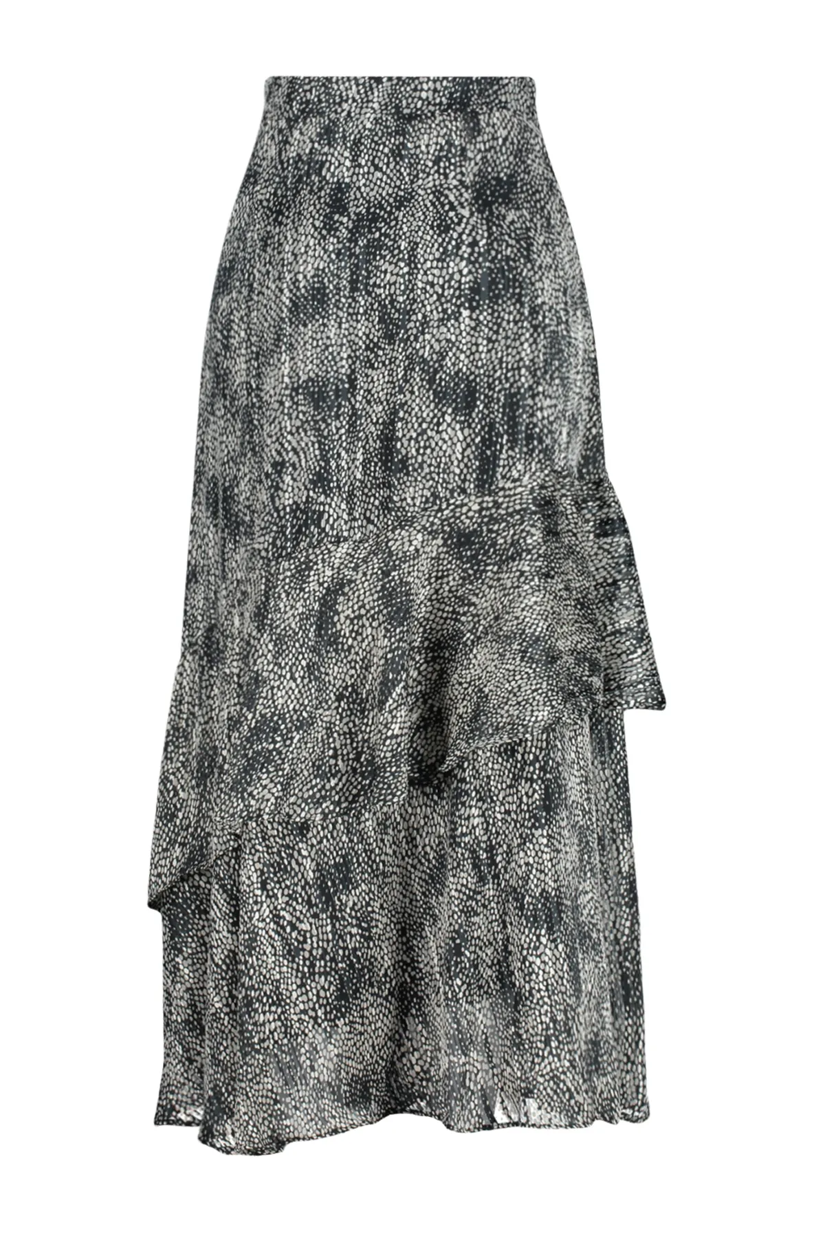 Trendyol Modest  Schwarzer, gefütterter Webrock mit Tiermuster TCTAW24EE00020