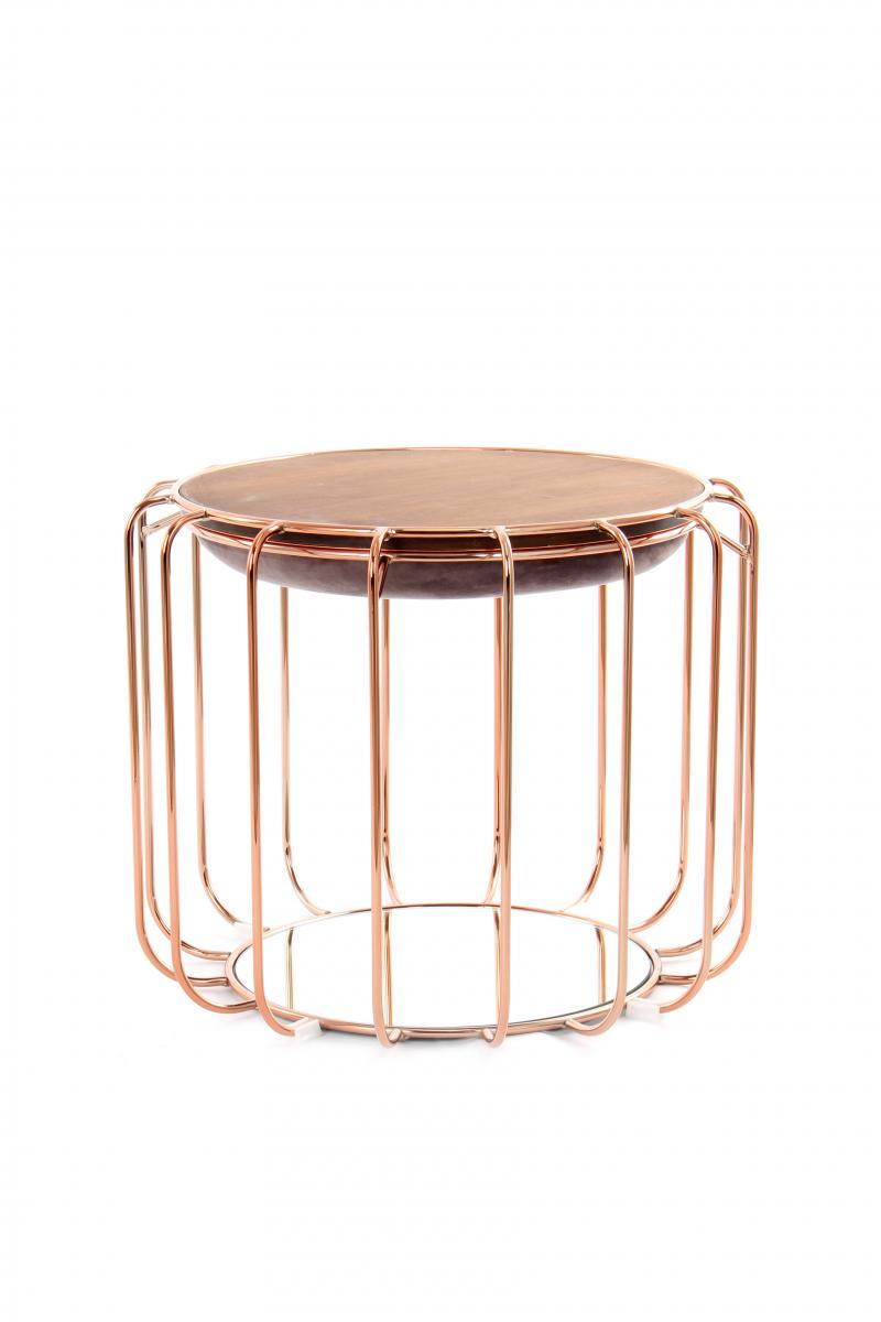 Kayoom Beistelltisch / Pouf Comfortable 110 Dunkelviolett / Rosé
