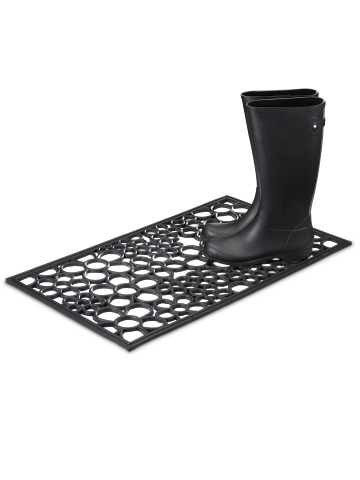 relaxdays Fußabtreter Blumen in Schwarz - (B)75 x (T)45 cm günstig kaufen onesize