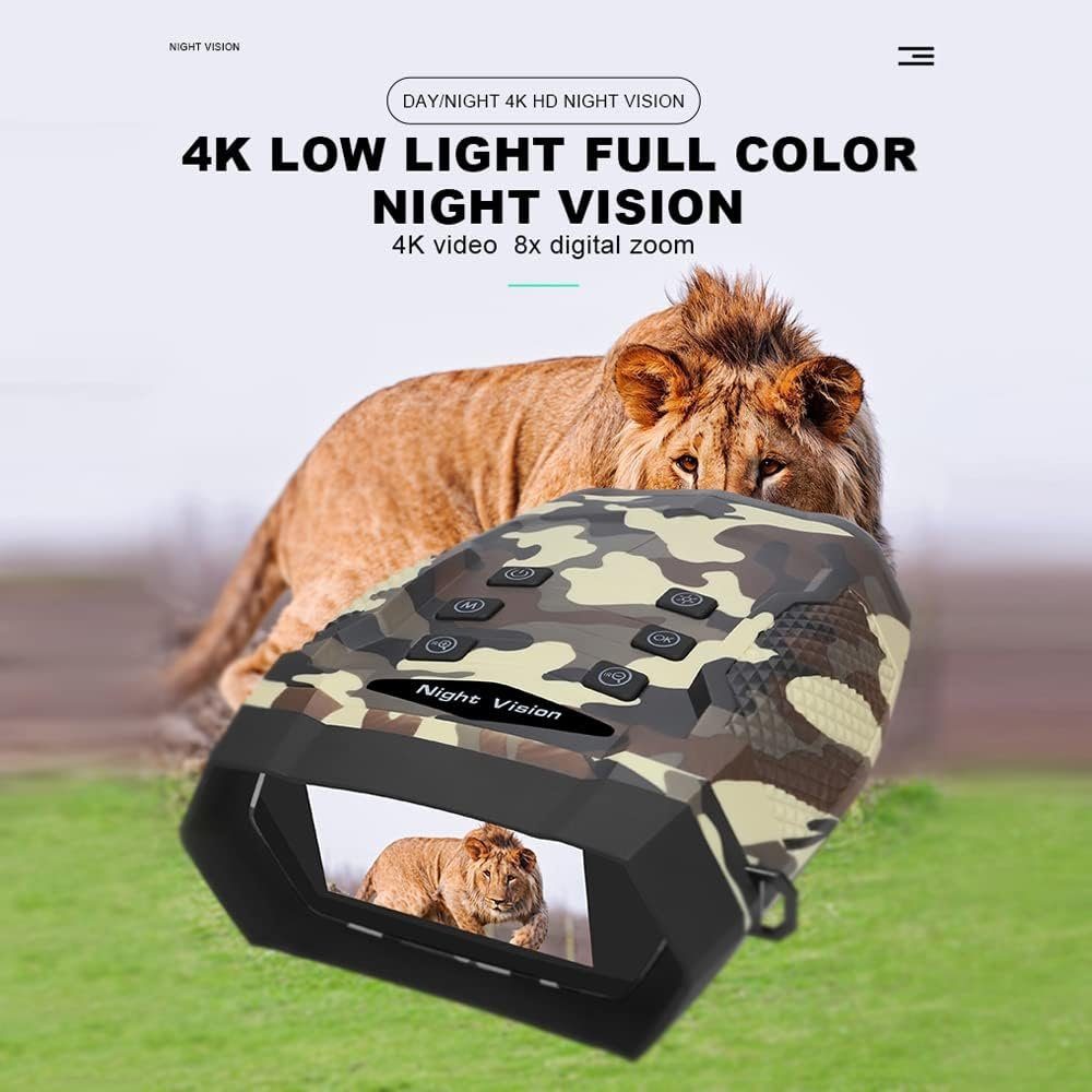 KINOMI 4K-Nachtsichtgerät, digitales Infrarot-Nachtsichtfernglas, 600 m Binocular (5x Objektiv, 8x digital, Outdoor) für Vogelbeobachtung Camping Jagd)
