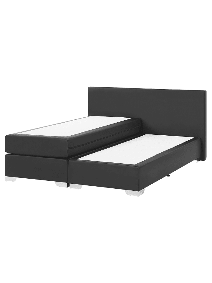 Beliani Doppelbett PRESIDENT in Schwarz/Silber - (W) 170 x (H) 90 x (L) 210 cm günstig kaufen onesize