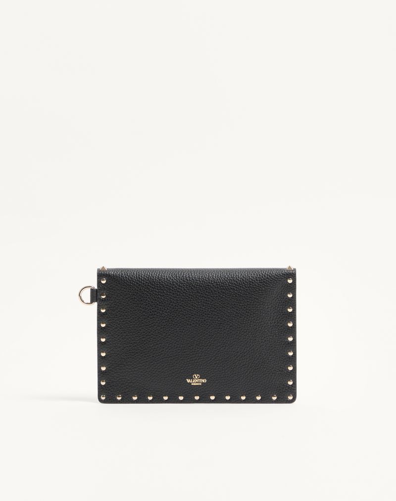Bolsa Rockstud em couro de bezerro granada