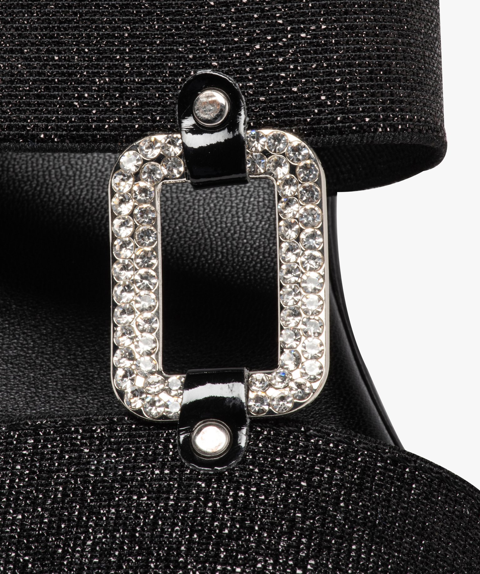 Mules femme compensées à brides élastiques et strass noir | GEMO