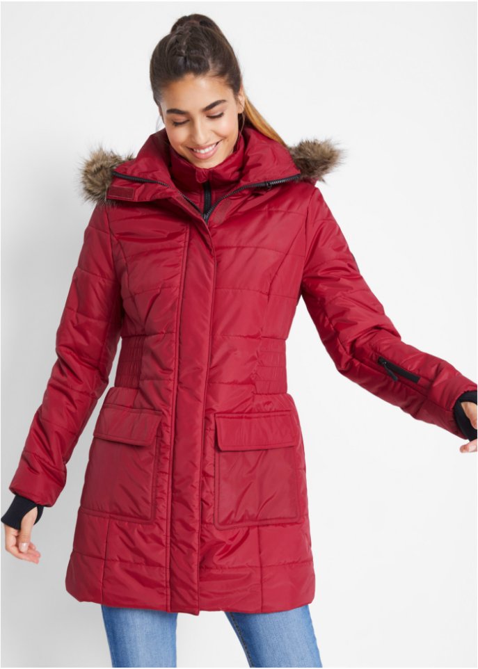 Funktions-Longjacke in 2-in-1-Optik, gesteppt