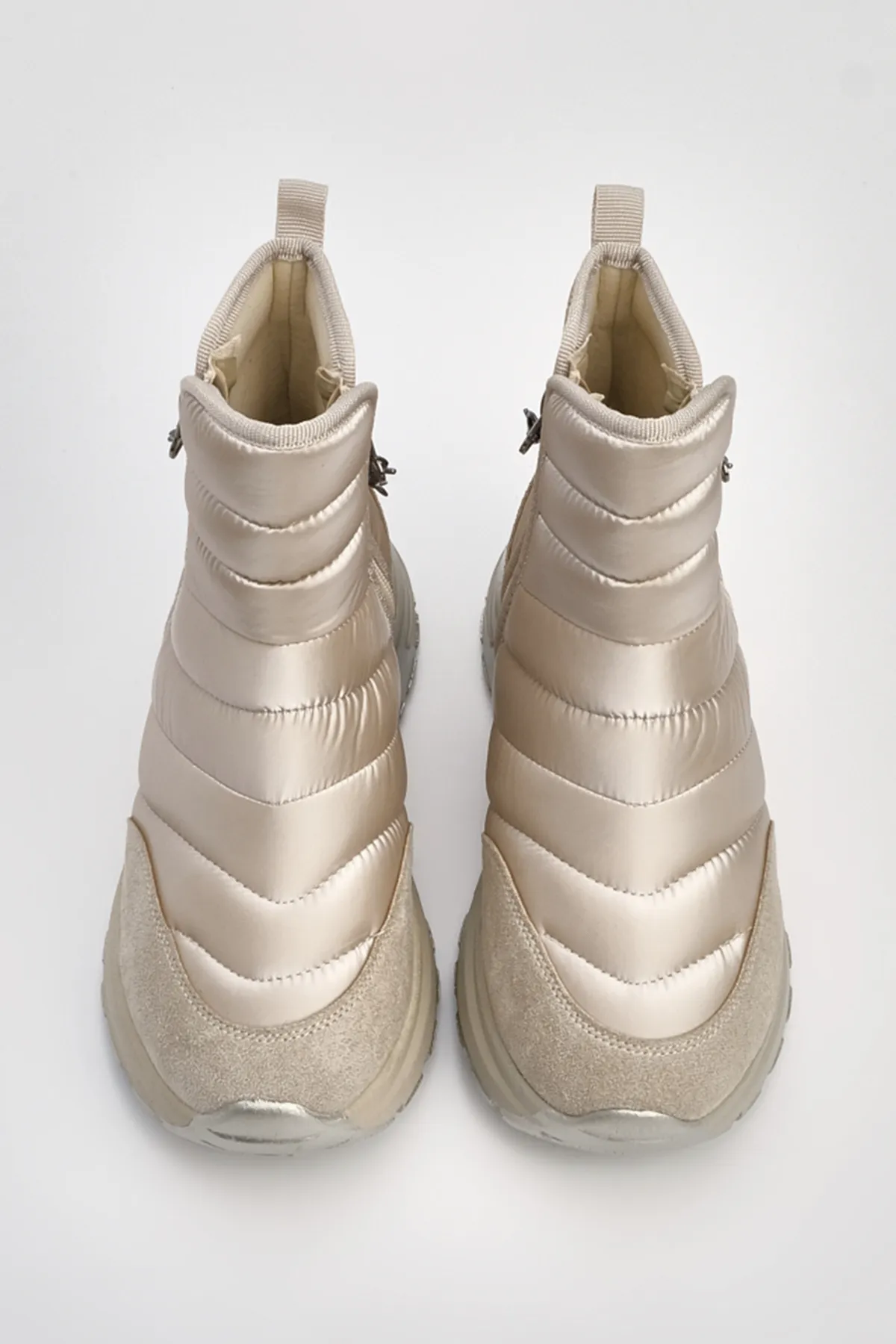Marjin  Sportstiefel für Damen mit dicker Sohle und Reißverschluss Felezya Beige
