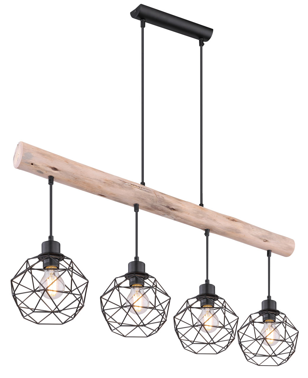 Globo Lighting - THEODOR - Hängeleuchte Metall schwarz matt, 4x E27
