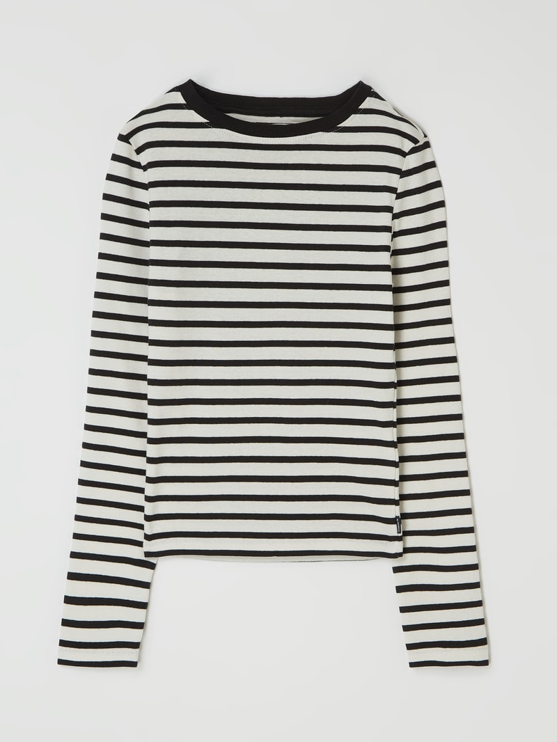 Longsleeve mit Streifenmuster in schwarz
