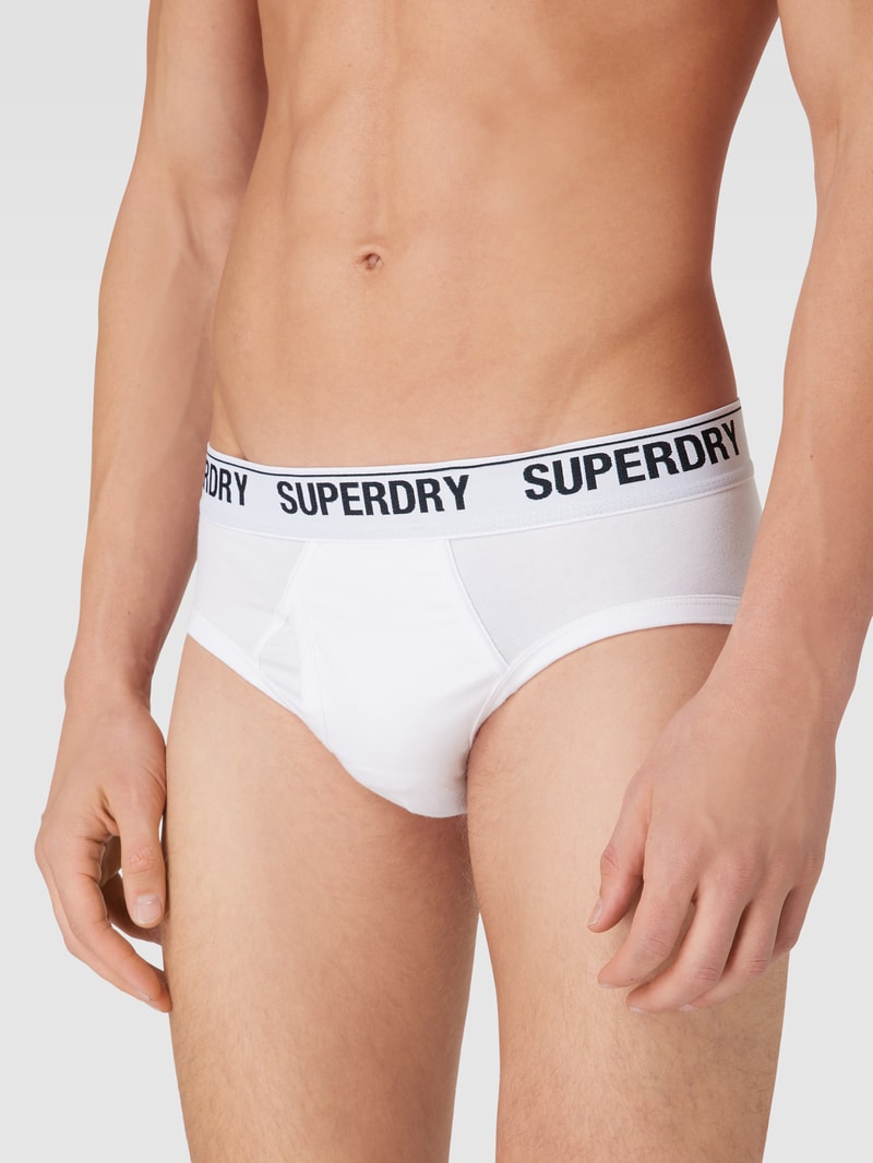 Slip mit Logo-Bund im 3er-Pack Modell 'BRIEF MULTI TRIPLE PACK' in mittelgrau meliert