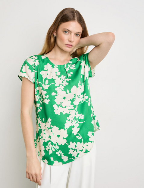 Kurzarmbluse mit Floralprint