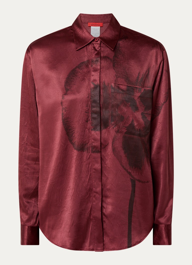 Max & Co  Blouse van satijn met bloemenprint