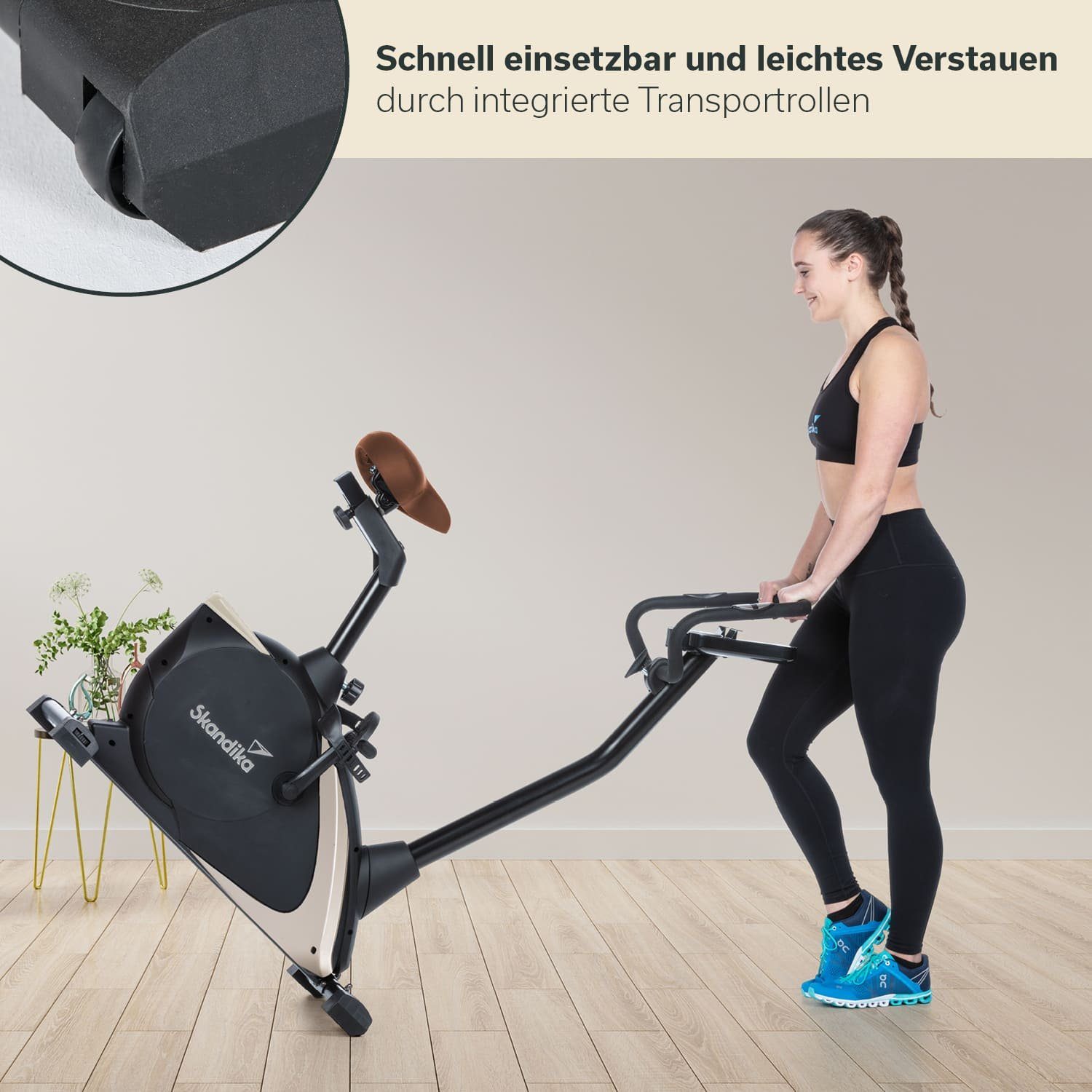 Skandika Ergometer Hometrainer Vinneren (schwarz/gold), Design Hometrainer, Fitness Fahrrad