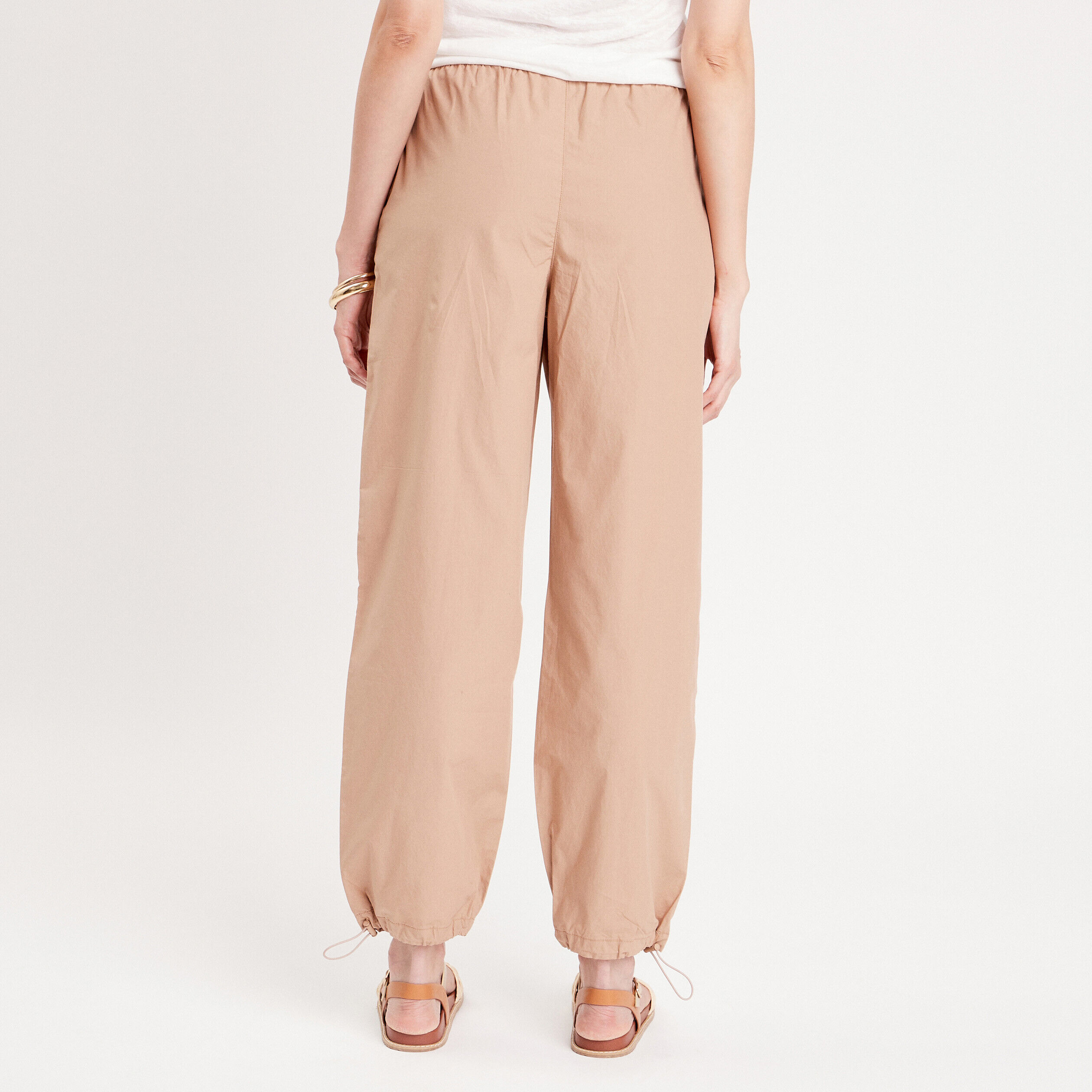 Pantalon loose élastiqué beige femme | Cache Cache
