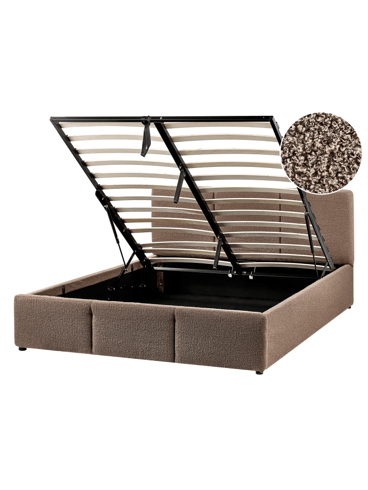 Beliani Doppelbett BOUSSE in Beige - (W) 151 x (H) 79 x (L) 219 cm günstig kaufen onesize