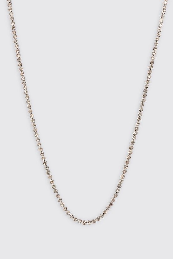 Silberne Kette mit Strass