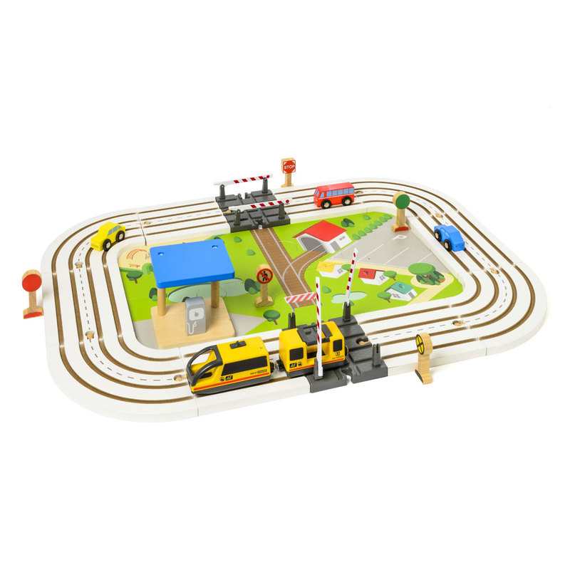 Circuit de train ville et véhicules Oxybul