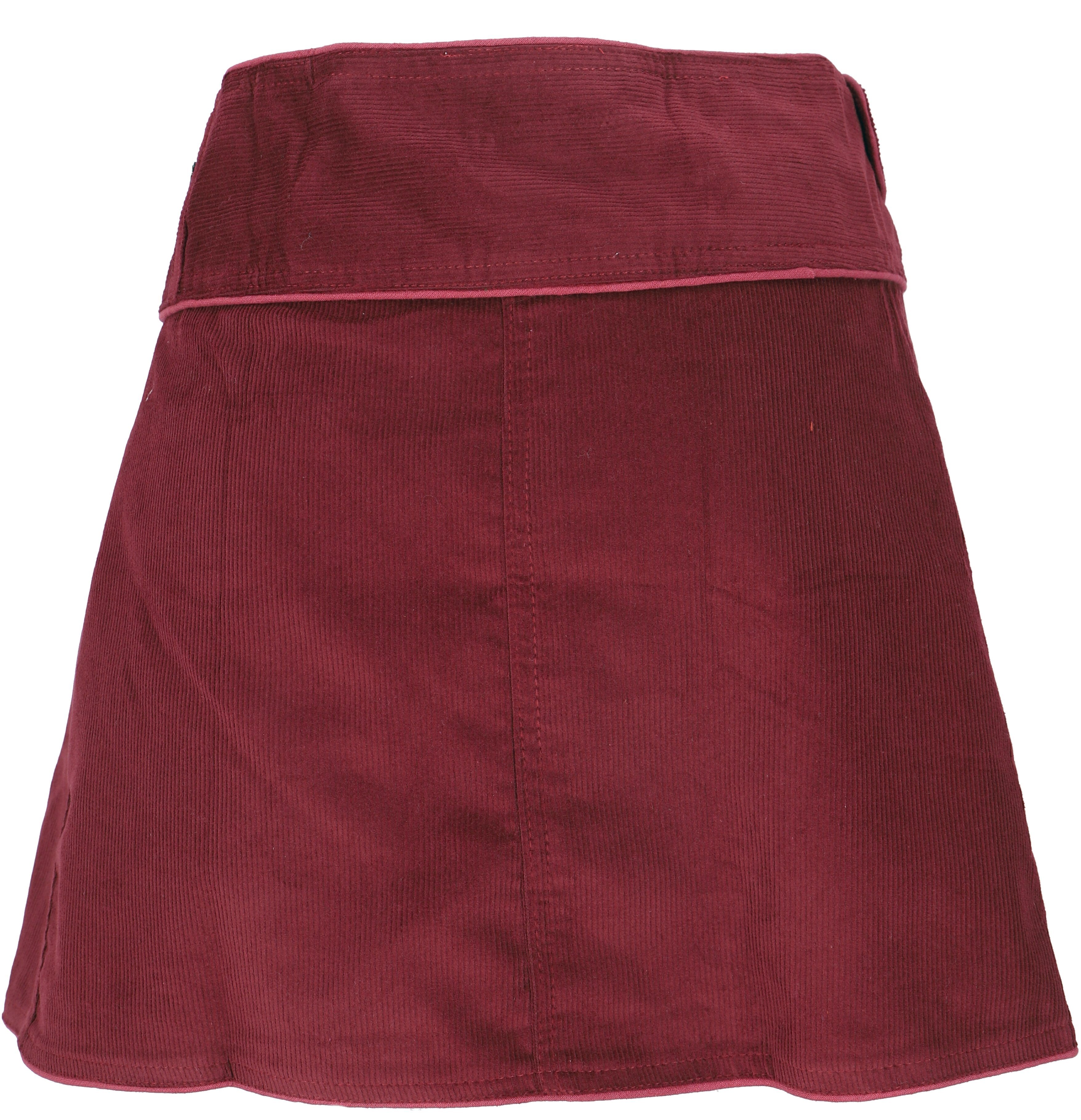 Guru-Shop Minirock Wickelrock, Cord Minirock - weinrot alternative Bekleidung