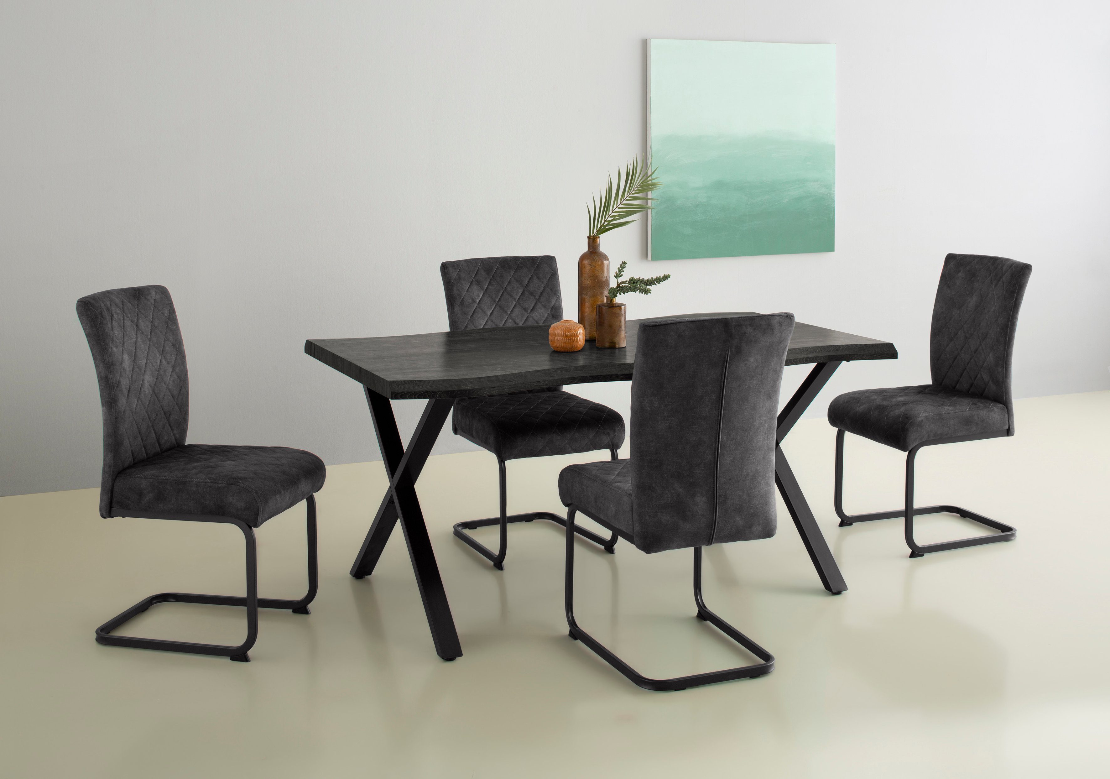 HELA Freischwinger LINA (Set, 2 St), Komfortsitz mit Federkern