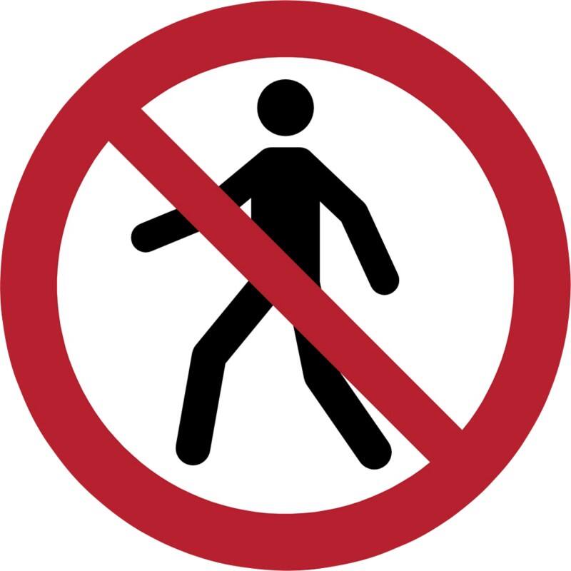 Djois Warnschild Für Fußgänger verboten Klebstoff, einschraubbar PP (Polypropylen) 10 (B) x 0,14 (H) cm 3 Stück