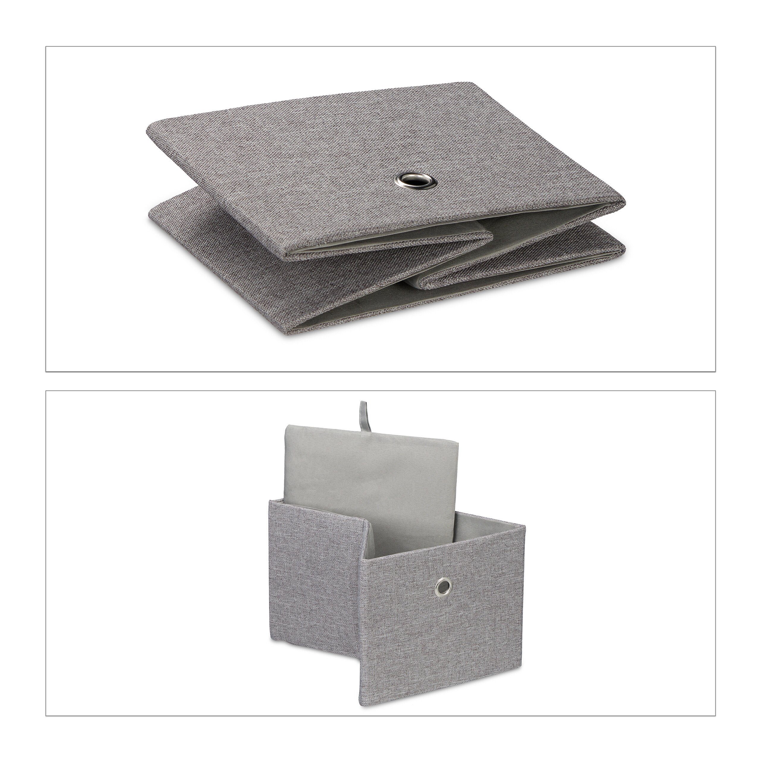 relaxdays Aufbewahrungsbox Aufbewahrungsbox im 2er Set, Grau