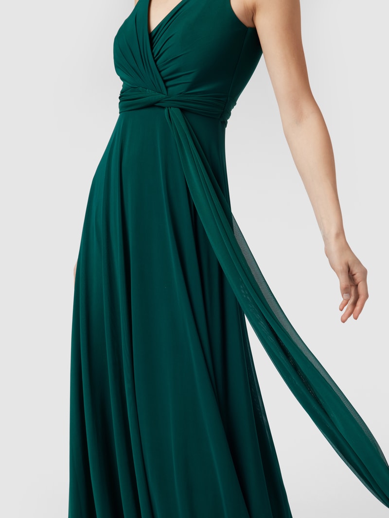 Abendkleid mit Taillenband in smaragdgrün