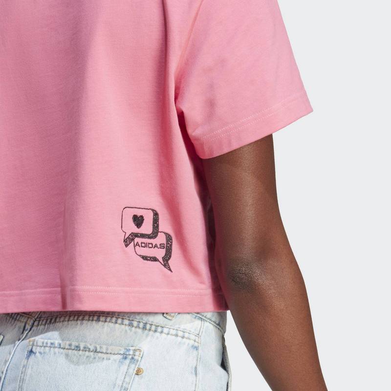 adidas Scribble Embroidery Crop-Shirt T-Shirt Damen