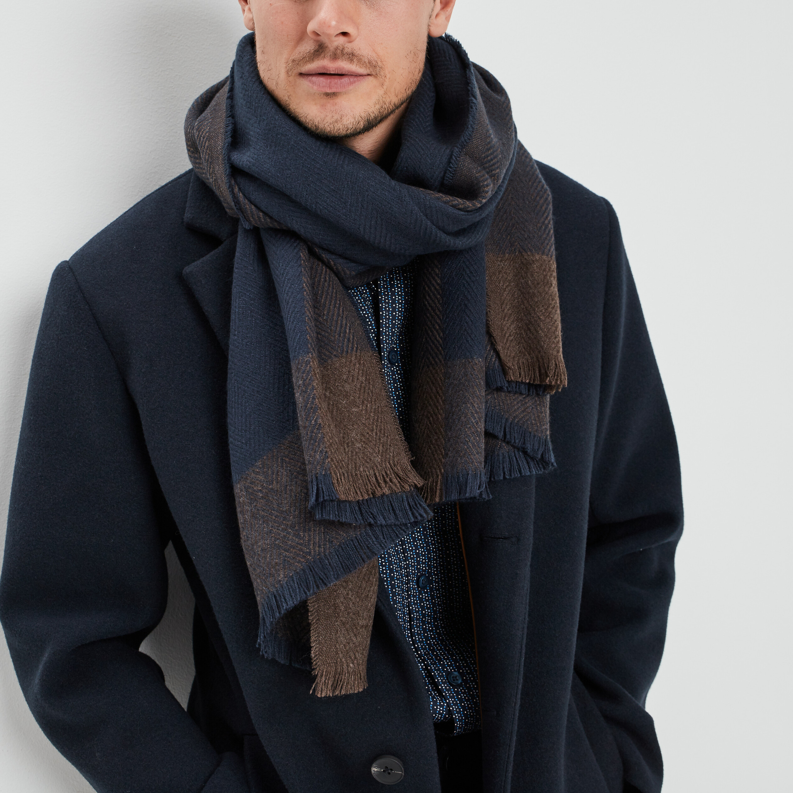 Écharpe bleu marine homme | La Halle