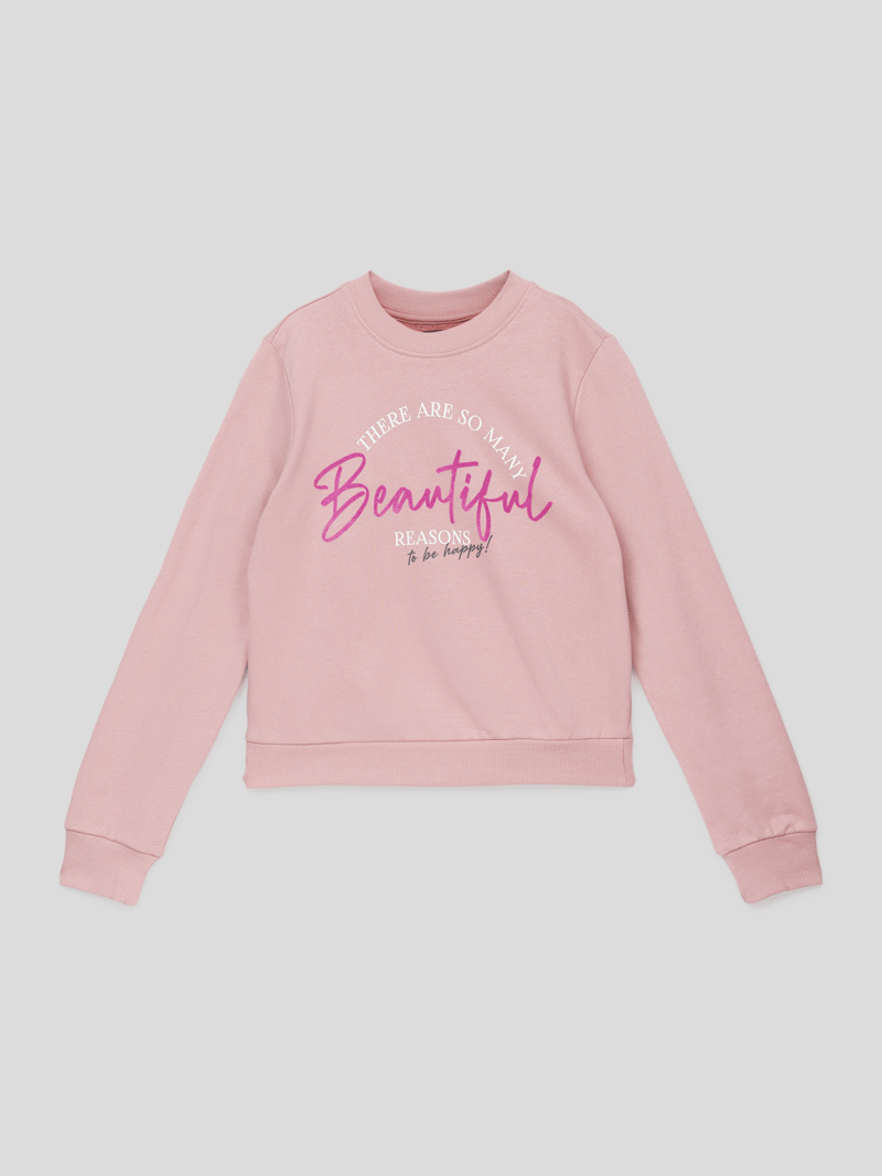 Sweatshirt mit Statement-Print in rosa