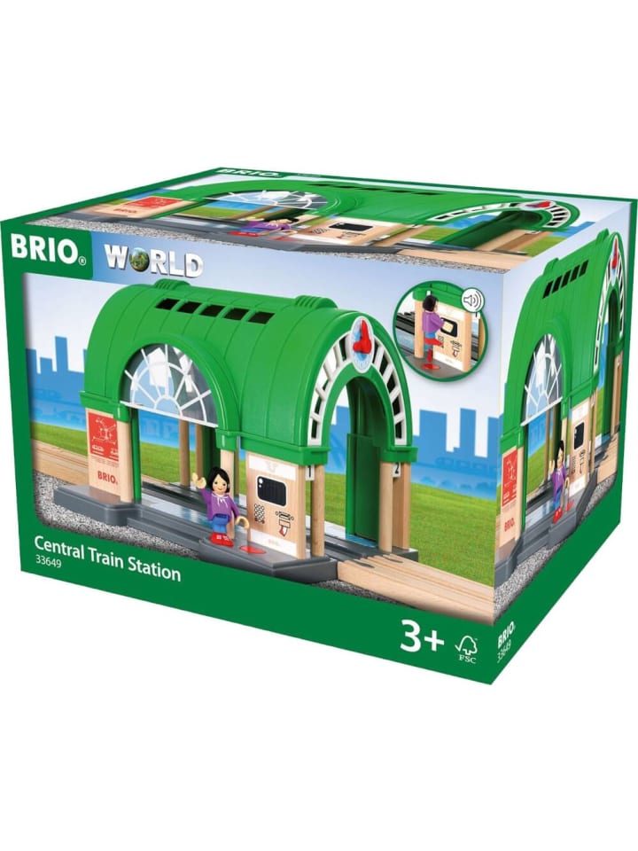 Brio Holzeisenbahn Großer Hauptbahnhof mit Ticketautomat und Doppelgleise günstig kaufen onesize