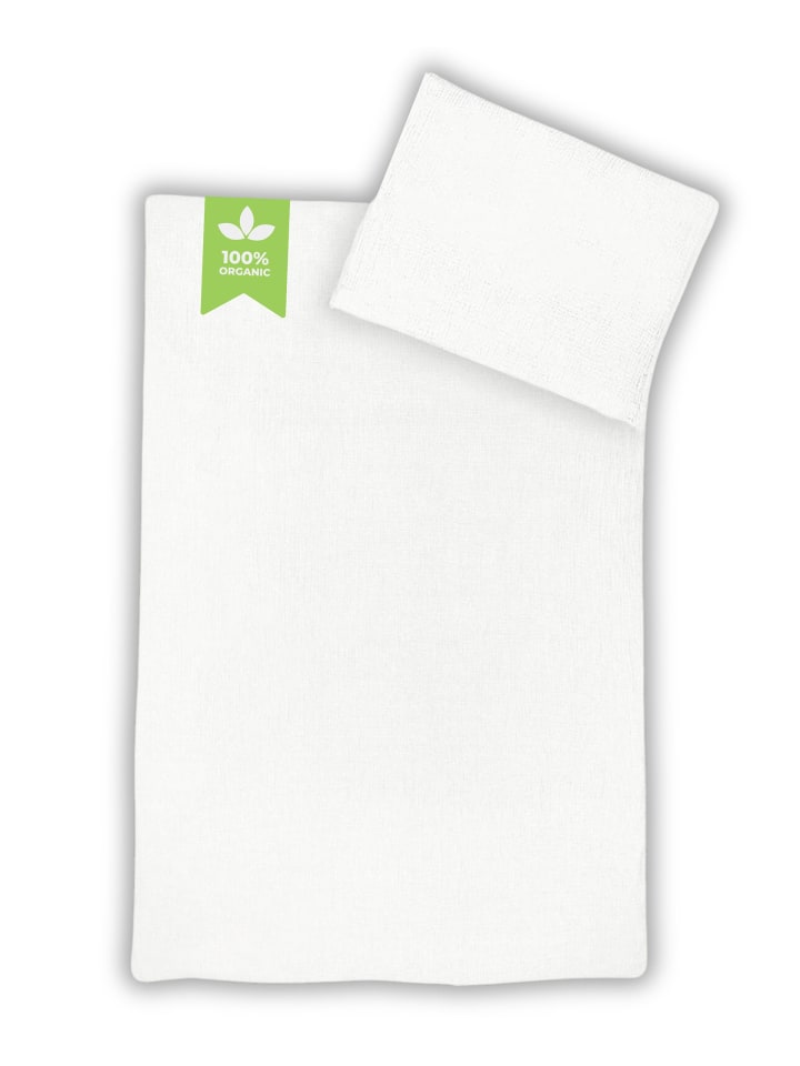 SASSYCLASSY Musselin Bettwäsche in Weiß günstig kaufen 135x200 cm (80x80 cm)