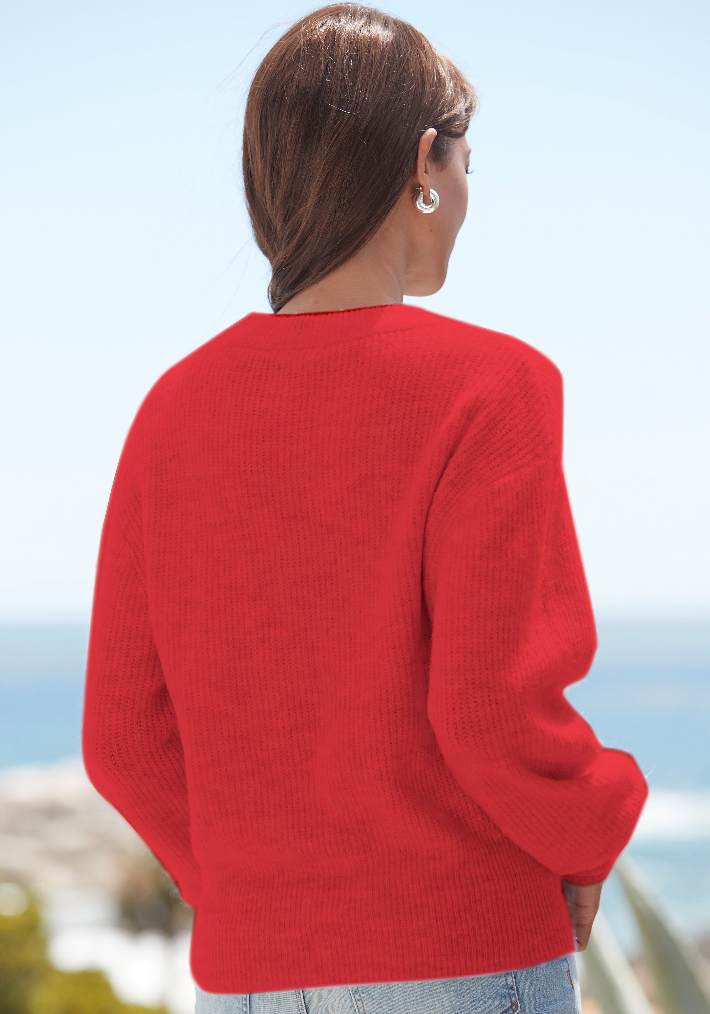 LASCANA Strickpullover in Melange-Optik