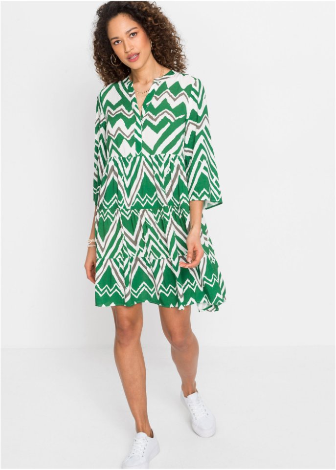Gemustertes Kleid mit Volants