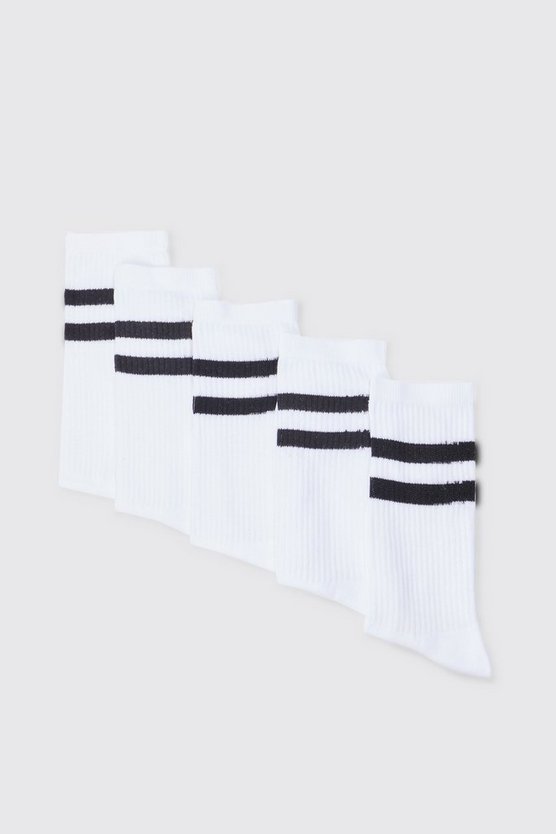 5er-Pack Sport-Socken mit Streifen