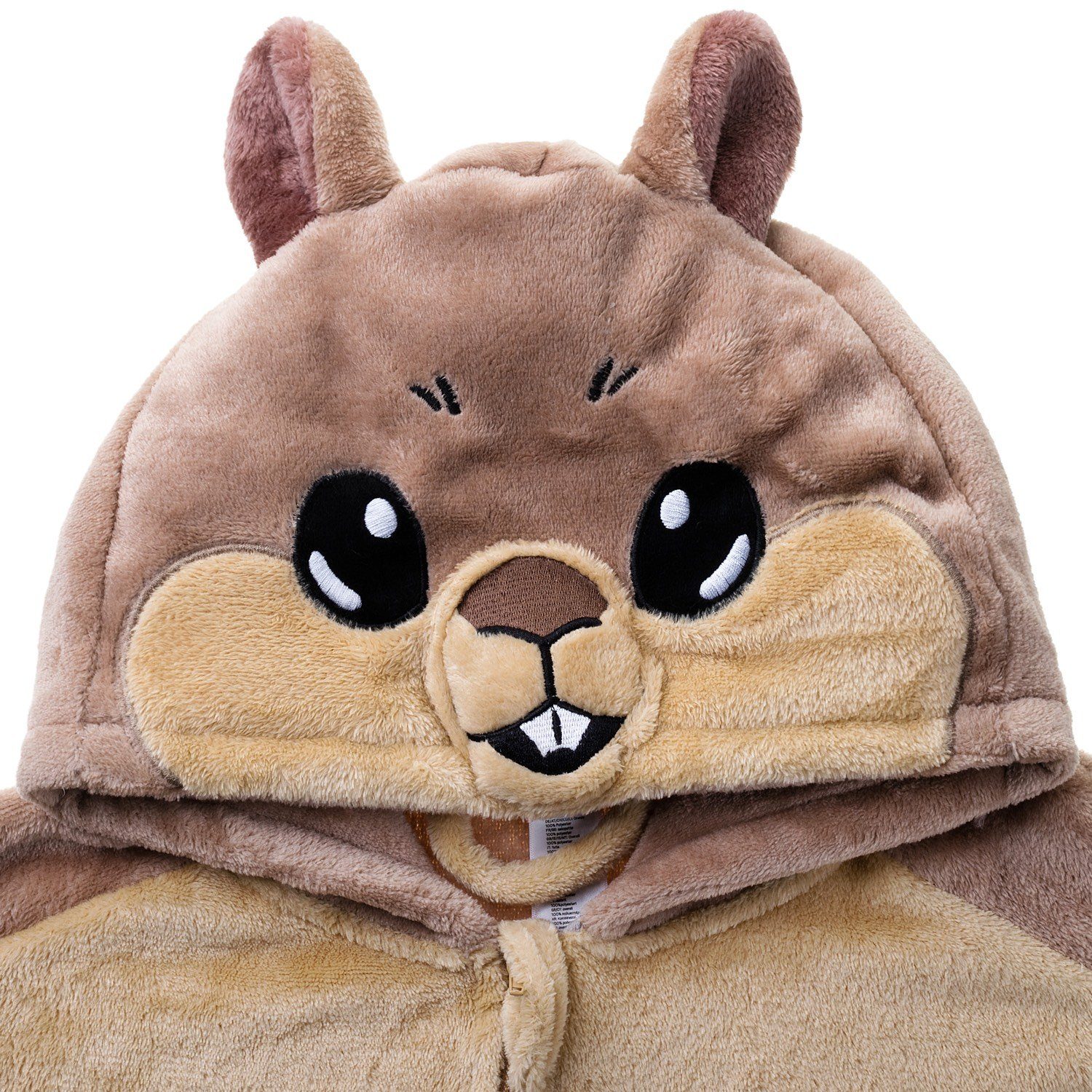Corimori Jumpsuit Flauschiges Murmeltier-Kostüm für Kinder (2-tlg) mit Haarreif, Karneval, Fasching, Onesie, Mädchen, Jungen