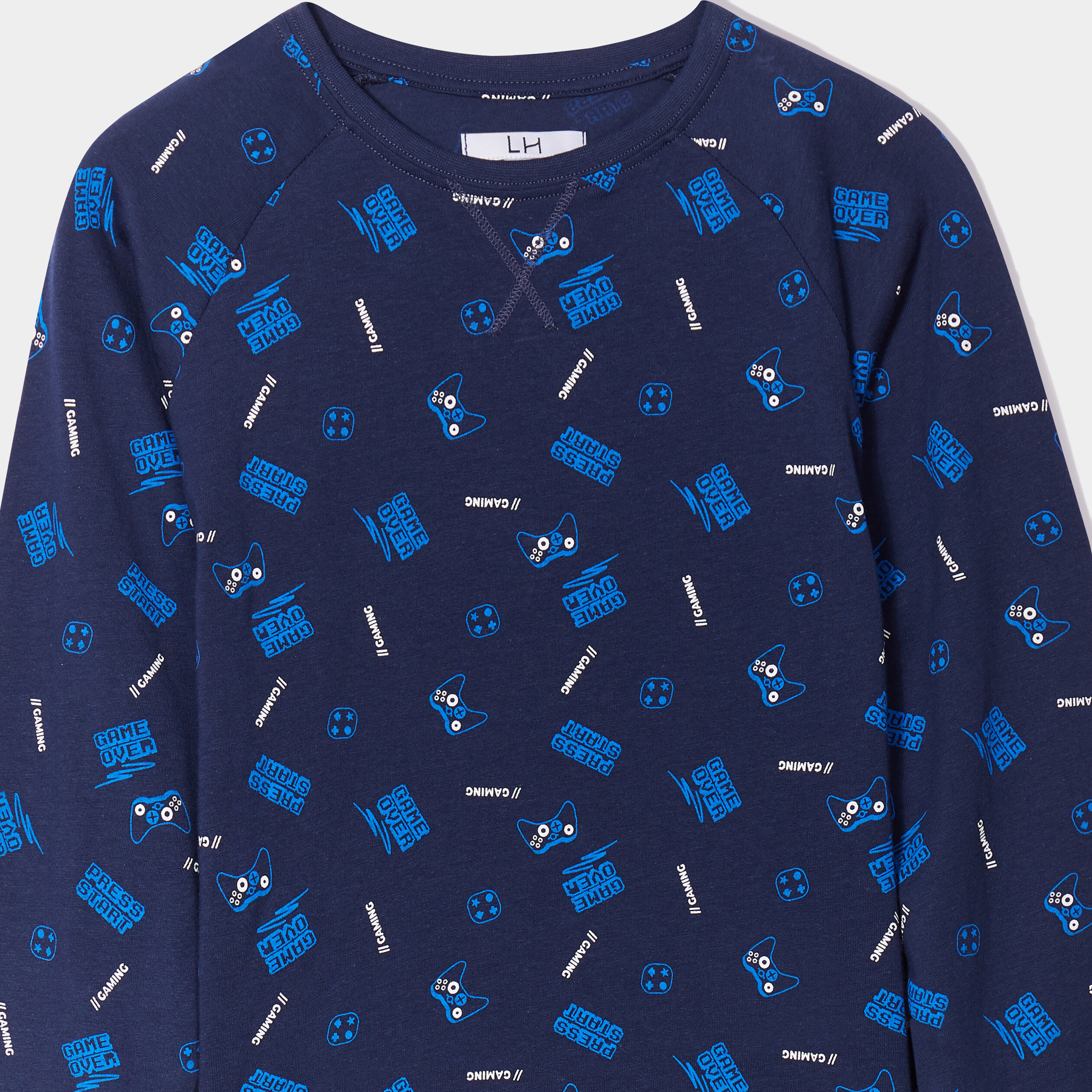 Ensemble pyjama pantalon resserré bleu marine garçon | La Halle